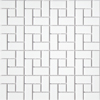 Lyric White Satin Glazed Porcelain Pinwheel Pattern Mosaic Tile