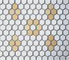White and Yellow Rosette and Quad Hexagon Tile Pattern