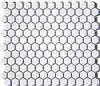 Lyric Modern Mosaics -Cotton White Satin Hexagon Tiles