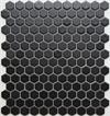 Lyric Modern Mosaics -Licorice Black Matte Hexagon Tiles