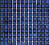 Glazed 1 x 1 Porcelain Mosaic Tiles in Wave Blue