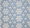 White & Periwinkle Penny Tile Mosaic Pattern - Lacework
