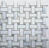 Grey and White Marble Baskwetweave Mosaic Tile