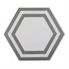 Lyric Grounded Collection 8 x 9 Deco Hexagon Floor Tile - Gray & White