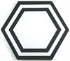 Lyric Grounded Collection 8 x 9 Deco Hexagon Floor Tile - Black & White