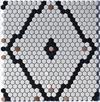 White, Black & Brown Hexagon Tile Pattern - Modage