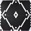 White & Black Hexagon Tile Pattern - Modage