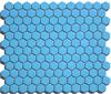 Aqua Blue Gloss 1 x 1 Hex Tile