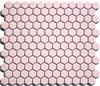 Satin Light Pink Hex Tile - 1 x 1