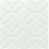 Coconut White Flora 6 x 6 Embossed Deco Tile from the Lyric Ceramic Tile Collection