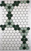 Lyric Hex Tile Pattern Round and Round in Green and White