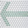 Arrow Penny Tile Pattern in White and Mint Green