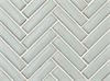 Putty Gray Gloss 3/8 x 2 inch herringbone tile