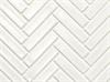 Ice White Gloss 3/8 x 2 inch herringbone tile