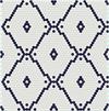 Navy Blue on White Modage Hexagon tile pattern