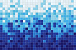 Kaleidoscope Color Shift Glass Mosaic Tile Gradient Backsplash - Blue Moon