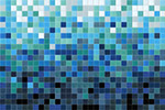 Blue & Green Mosaic Tile Gradient for Kitchen Backsplash