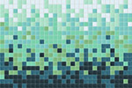 Kaleidoscope Color Shift Backsplash Tile Mosaic Gradient Design - Iced Teal